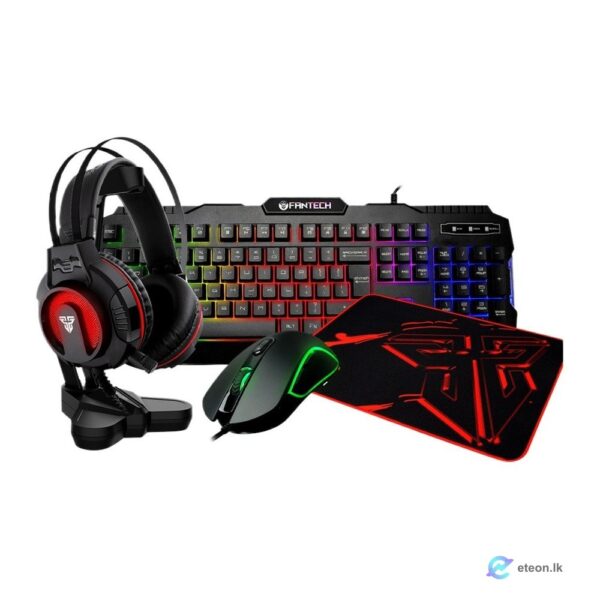 Fantech P51 Power Gaming Combo - Keyboard, Mouse, Headset, Stand & Mouse Pad
