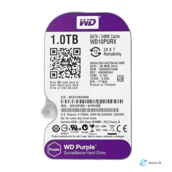 WD Purple 1TB Surveillance HDD